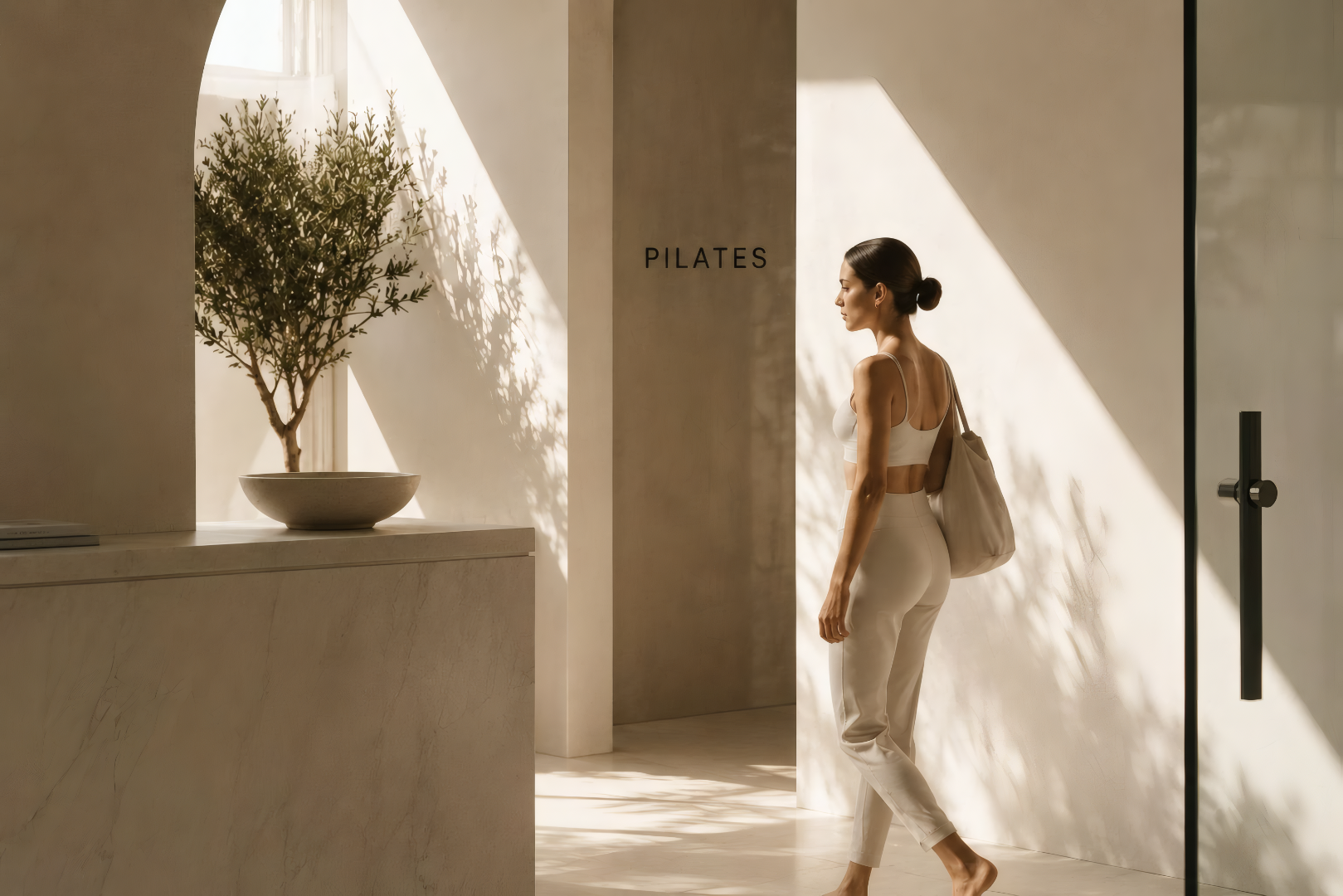 Sunlit minimal pilates studio